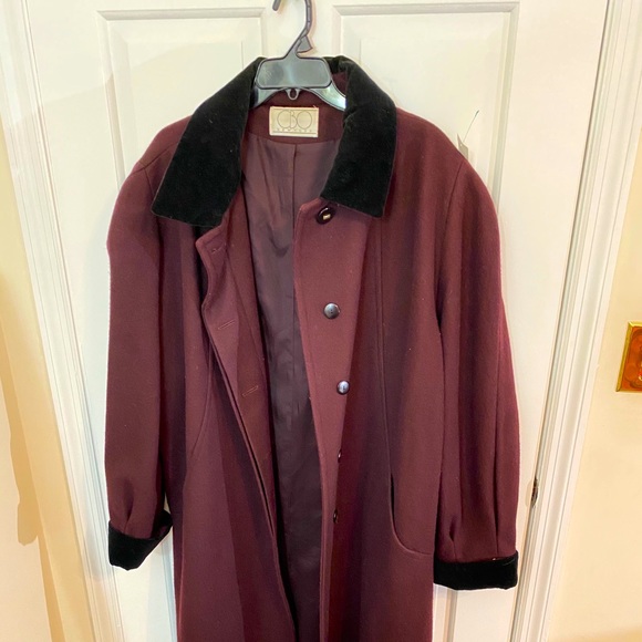 CBO Burgundy Long Coat - Picture 1 of 3